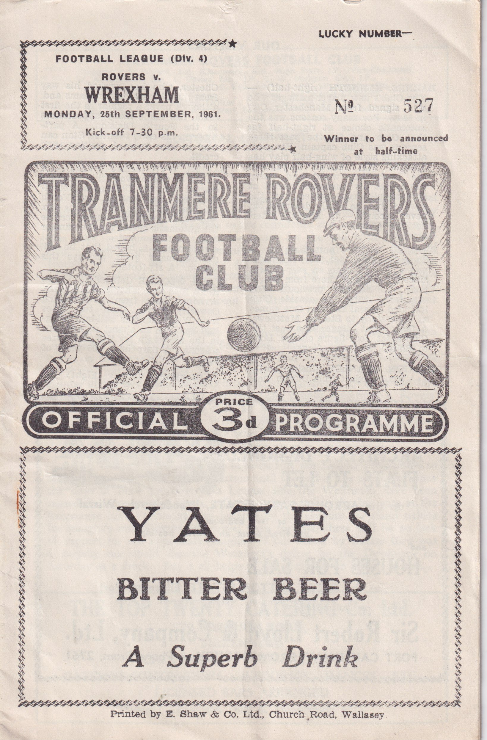 Tranmere Rovers v Wrexham programme